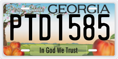 GA license plate PTD1585