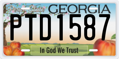 GA license plate PTD1587