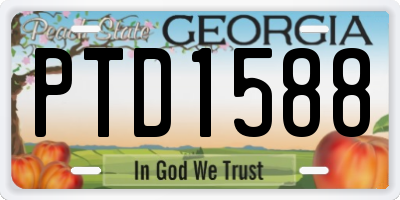 GA license plate PTD1588