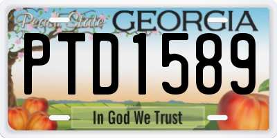 GA license plate PTD1589