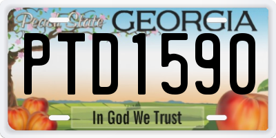 GA license plate PTD1590
