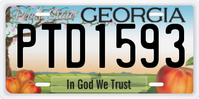 GA license plate PTD1593