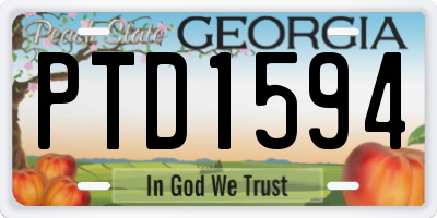 GA license plate PTD1594