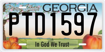 GA license plate PTD1597