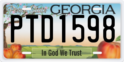 GA license plate PTD1598