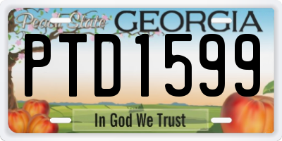 GA license plate PTD1599