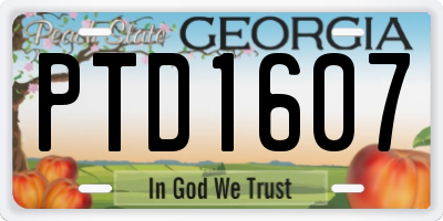 GA license plate PTD1607