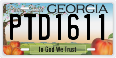 GA license plate PTD1611