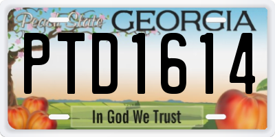 GA license plate PTD1614