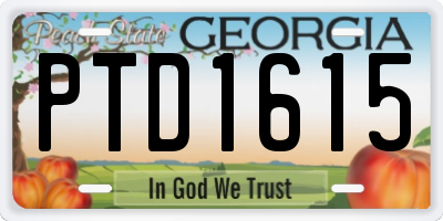 GA license plate PTD1615