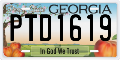 GA license plate PTD1619