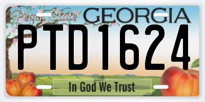 GA license plate PTD1624