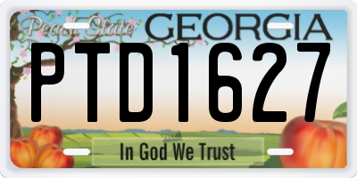 GA license plate PTD1627