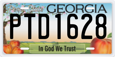 GA license plate PTD1628