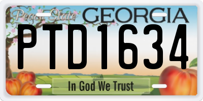 GA license plate PTD1634