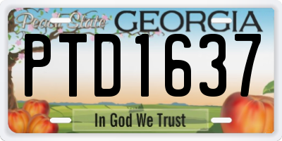 GA license plate PTD1637