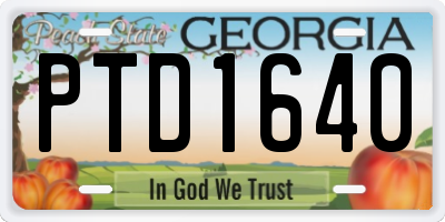 GA license plate PTD1640
