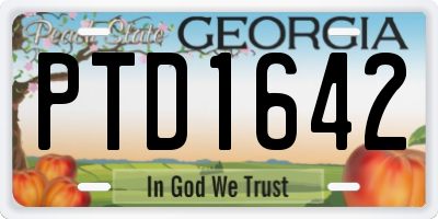 GA license plate PTD1642