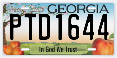 GA license plate PTD1644