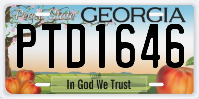 GA license plate PTD1646