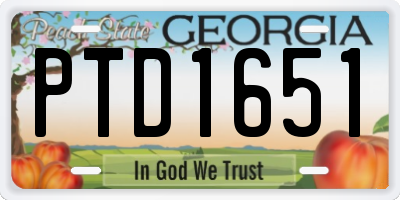 GA license plate PTD1651
