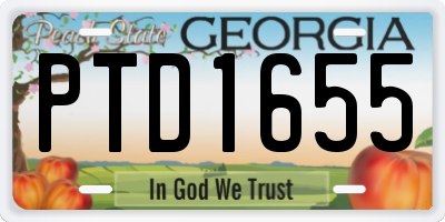 GA license plate PTD1655