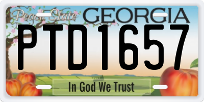 GA license plate PTD1657