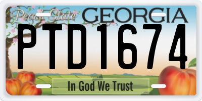 GA license plate PTD1674