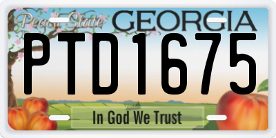 GA license plate PTD1675