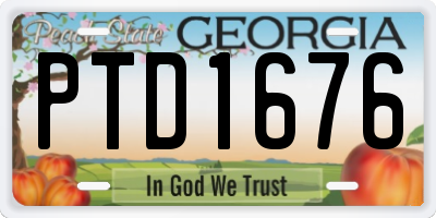 GA license plate PTD1676