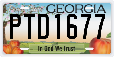 GA license plate PTD1677