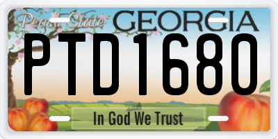 GA license plate PTD1680