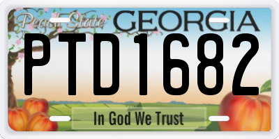 GA license plate PTD1682