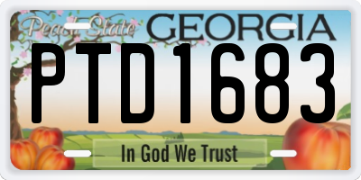 GA license plate PTD1683