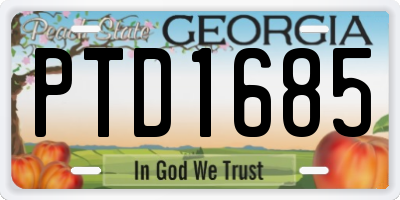 GA license plate PTD1685