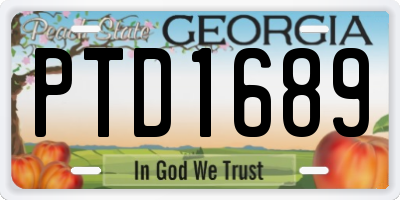 GA license plate PTD1689