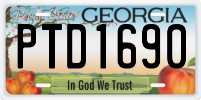 GA license plate PTD1690