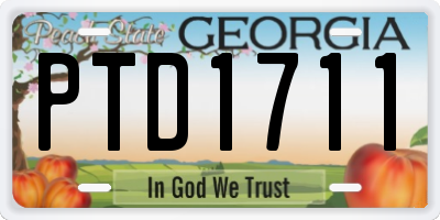 GA license plate PTD1711