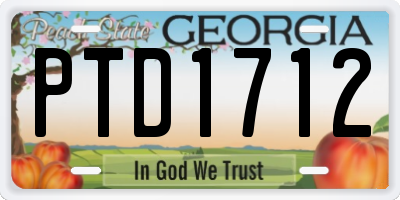 GA license plate PTD1712