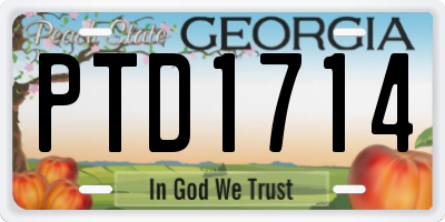GA license plate PTD1714