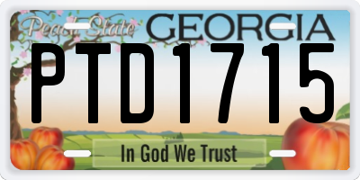 GA license plate PTD1715