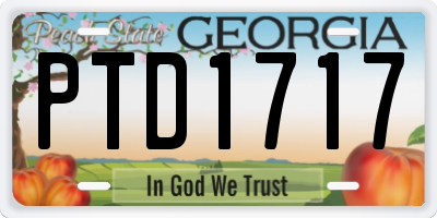 GA license plate PTD1717