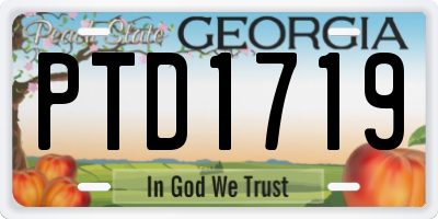GA license plate PTD1719