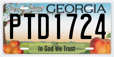 GA license plate PTD1724