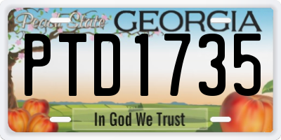 GA license plate PTD1735