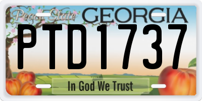 GA license plate PTD1737