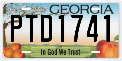GA license plate PTD1741