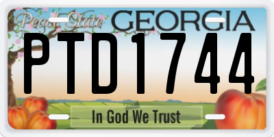 GA license plate PTD1744