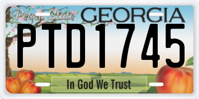 GA license plate PTD1745