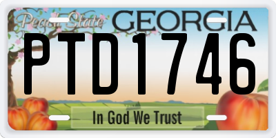 GA license plate PTD1746